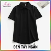 Áo sơ mi đen nữ KATIE cotton thoáng mát không nhăn, tay dài và tay ngắn, giá 209.900₫ 9