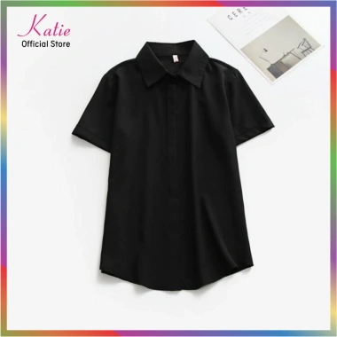 Áo sơ mi đen nữ KATIE cotton thoáng mát không nhăn, tay dài và tay ngắn, giá 209.900₫ 10