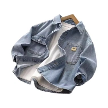 Áo Sơ Mi Denim Bé Trai Dài Tay, Cardigan Mỏng Mùa Xuân Thu - Giá 219.565₫