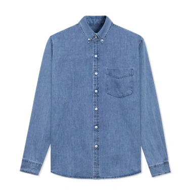 Áo sơ mi denim dài tay nam LADOS-18.159 vải mềm mịn, màu bụi bặm, form basic - Giá 272.000 VND