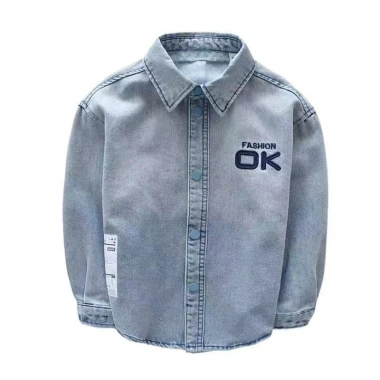 Áo sơ mi denim nhẹ bé trai 2-6 tuổi mùa thu, nhiệt đới thoáng mát, thân thiện môi trường 163.044 VND