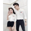 Áo sơ mi đôi unisex in chữ Love và trái tim mẫu mới 2.026 giảm giá 99k 7