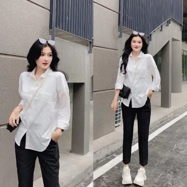 Áo sơ mi đũi tơ nhiều màu sắc, form rộng nữ - Siêu thoải mái, giá chỉ 79.999₫