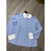 Áo sơ mi HANAA kẻ xanh dài tay nẹp dấu cúc, cổ trắng thanh lịch, mặc đi làm - Giá 188.000 VND 5