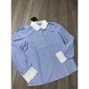 Áo sơ mi HANAA kẻ xanh dài tay nẹp dấu cúc, cổ trắng thanh lịch, mặc đi làm - Giá 188.000 VND 6