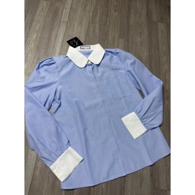 Áo sơ mi HANAA kẻ xanh dài tay nẹp dấu cúc, cổ trắng thanh lịch, mặc đi làm - Giá 188.000 VND 6 Áo sơ mi HANAA kẻ xanh dài tay nẹp dấu cúc, cổ trắng thanh lịch, mặc đi làm - Giá 188.000 VND 6