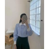 Áo sơ mi HANAA kẻ xanh dài tay nẹp dấu cúc, cổ trắng thanh lịch, mặc đi làm - Giá 188.000 VND 7