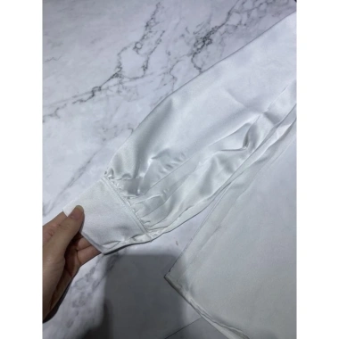 Áo sơ mi Hinstore lụa trắng cổ đức tay bông - Công sở nữ giá rẻ 188k 8