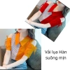 Áo sơ mi hở vai lụa công sở cộc tay cổ đức kiểu Hàn Quốc, vải mềm, nhiều màu, giảm giá 23% 2