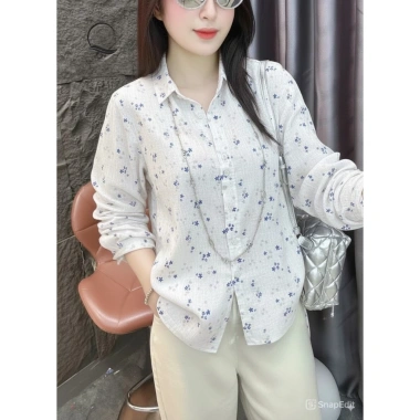 Áo Sơ Mi Hoa Nhí Nữ Form Vừa Thoáng Mát - Phong Cách Hàn Quốc Dạo Phố L5 Giá 152.490 VND 2