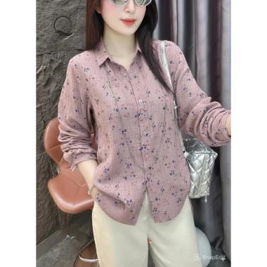 Áo Sơ Mi Hoa Nhí Nữ Form Vừa Thoáng Mát - Phong Cách Hàn Quốc Dạo Phố L5 Giá 152.490 VND 3