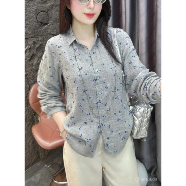Áo Sơ Mi Hoa Nhí Nữ Form Vừa Thoáng Mát - Phong Cách Hàn Quốc Dạo Phố L5 Giá 152.490 VND 4
