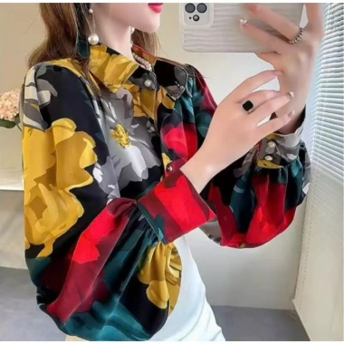 Áo sơ mi hoa nữ thanh lịch công sở - Thiết kế áo kiểu đẹp mã HU94, giá chỉ 399.000₫ 3