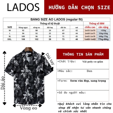 Áo sơ mi họa tiết cổ vest LADOS-8.170 mềm mát – chỉ 162k, mùa hè trẻ trung
