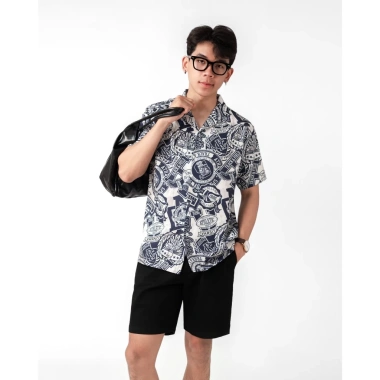 Áo sơ mi họa tiết cổ vest LADOS-8.170 mềm mát – chỉ 162k, mùa hè trẻ trung