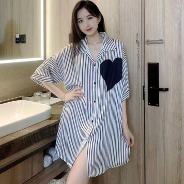 Áo sơ mi in lụa mùa hè nữ – Đồ ngủ mát mẻ, thời trang 83.999đ - Bubblu12.vn 6