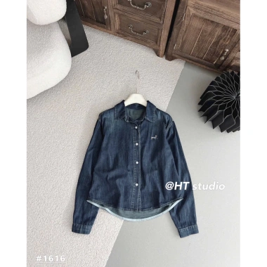 Áo sơ mi Jean denim dài tay thêu họa tiết, túi tiện lợi, giá 320k - hàng Quảng Châu