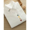 Áo sơ mi JK Hàn Quốc thêu tình yêu, cotton mềm, tay dài trắng, giảm 23% chỉ 200.880đ