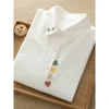 Áo sơ mi JK Hàn Quốc thêu tình yêu, cotton mềm, tay dài trắng, giảm 23% chỉ 200.880đ 2