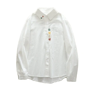 Áo sơ mi JK Hàn Quốc thêu tình yêu, cotton mềm, tay dài trắng, giảm 23% chỉ 200.880đ 8
