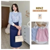 Áo Sơ Mi Kẻ Cổ Sen Dài Tay MINZ STORE 8.043 - Họa Tiết Nơ Công Sở Giá 250.000