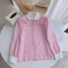 Áo Sơ Mi Kẻ Cổ Sen Dài Tay MINZ STORE 8.043 - Họa Tiết Nơ Công Sở Giá 250.000 9