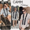 Áo sơ mi kẻ nữ dài tay cổ kẻ cà vạt form rộng phong cách Hàn Quốc chất thô 239k