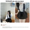 Áo sơ mi kẻ nữ dài tay cổ kẻ cà vạt form rộng phong cách Hàn Quốc chất thô 239k 9