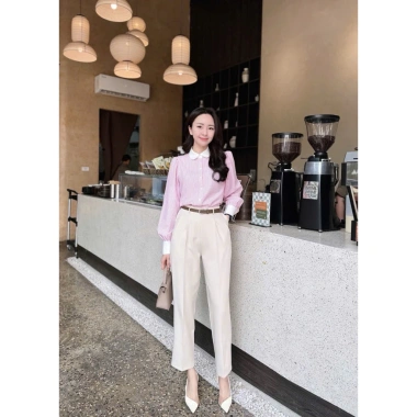 Áo sơ mi kẻ phối cổ trắng thiết kế cao cấp - Giảm còn 250.000₫ 3
