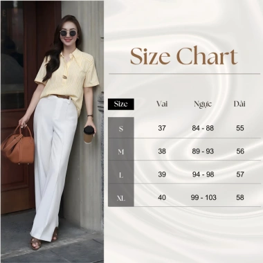 Áo sơ mi kẻ sọc công sở, bổ trụ cổ, 4 màu Đen/Vàng/Xanh/Trắng - A2.508 MOCA CLOSET 219.999đ 2