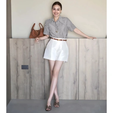 Áo sơ mi kẻ sọc công sở, bổ trụ cổ, 4 màu Đen/Vàng/Xanh/Trắng - A2.508 MOCA CLOSET 219.999đ 3