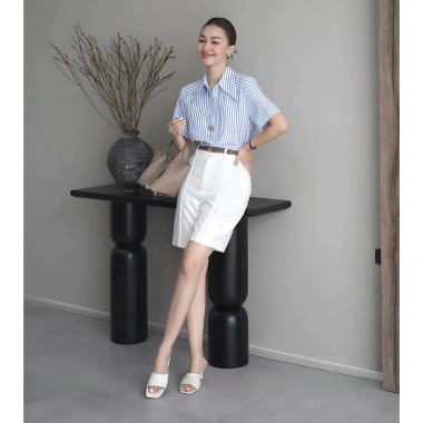 Áo sơ mi kẻ sọc công sở, bổ trụ cổ, 4 màu Đen/Vàng/Xanh/Trắng - A2.508 MOCA CLOSET 219.999đ 4