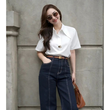 Áo sơ mi kẻ sọc công sở, bổ trụ cổ, 4 màu Đen/Vàng/Xanh/Trắng - A2.508 MOCA CLOSET 219.999đ 6