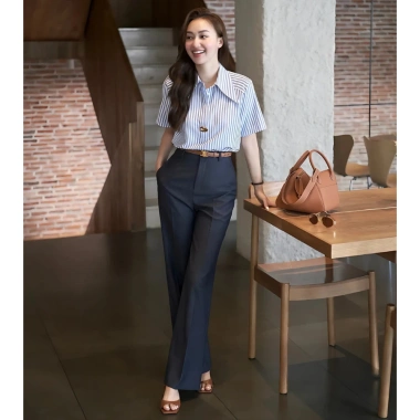 Áo sơ mi kẻ sọc công sở, bổ trụ cổ, 4 màu Đen/Vàng/Xanh/Trắng - A2.508 MOCA CLOSET 219.999đ 7