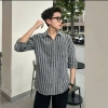 Áo sơ mi kẻ sọc nam cao cấp COLOSSUS A38 - Dạ mềm, đứng form, chống nhăn, thích hợp đi làm, đi chơi, đi biển - 2.025