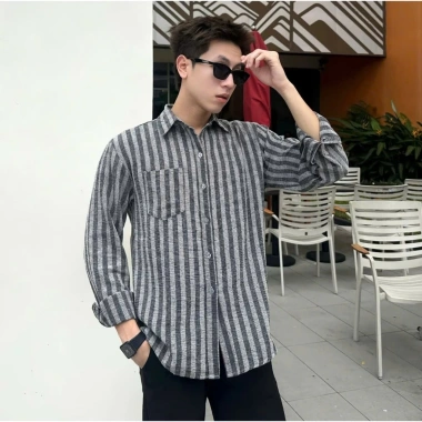 Áo sơ mi kẻ sọc nam cao cấp COLOSSUS A38 - Dạ mềm, đứng form, chống nhăn, thích hợp đi làm, đi chơi, đi biển - 2.025 5