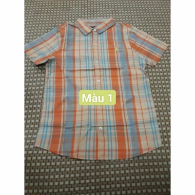 Áo sơ mi kẻ sọc ngắn tay bé trai size đại 25-55kg Giá chỉ 89.400đ giảm mạnh 4