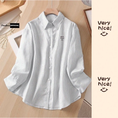 Áo sơ mi kẻ thêu chữ BST02 Flowers dài tay unisex form rộng thoáng mát giá 149k