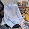 Áo sơ mi kẻ thêu chữ LoveYou dài tay unisex, form rộng thoáng mát cho nam nữ 4