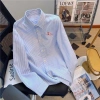Áo sơ mi kẻ thêu chữ LoveYou dài tay unisex, form rộng thoáng mát cho nam nữ 5