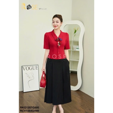 Áo sơ mi ký giả nữ công sở cao cấp ROSE BLACK - Xước Hàn dày dặn, co dãn nhẹ, không bai không xù, giảm còn 386.100₫ 6