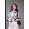 Áo sơ mi LA486 dáng rộng tay dài họa tiết caro kim sa độc đáo: giá 469.440 VND 2