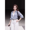 Áo sơ mi LA486 dáng rộng tay dài họa tiết caro kim sa độc đáo: giá 469.440 VND 7