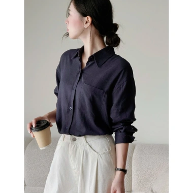 Áo sơ mi linen xước dáng đuôi tôm MihoHanoi - Thoáng mát, giá chỉ 205.000₫ 7