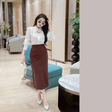 Áo sơ mi lụa cao cấp SUTANI nữ công sở dài tay, chất liệu dày, thoải mái làm việc, giá ưu đãi 273.600 VND 8