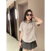Áo sơ mi lụa croptop tay ngắn, form rộng phong cách Hàn Quốc, nhiều màu, giảm còn 83.202₫ - Qiho Store A24 4