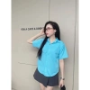Áo sơ mi lụa croptop tay ngắn, form rộng phong cách Hàn Quốc, nhiều màu, giảm còn 83.202₫ - Qiho Store A24 8