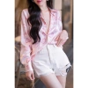Áo sơ mi lụa dài tay công sở hoạ tiết trái tim hồng, chất lụa cao cấp, giá 159.000₫ (giảm từ 206.700₫) 10