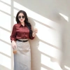 Áo sơ mi lụa dài tay OXATYL A025, vải đanh mịn, cổ V, giảm 18% - 285.000₫ 9