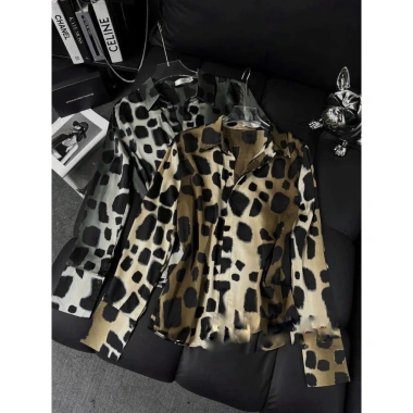 Áo sơ mi lụa hoạ tiết da beo đen và nâu - Công sở nữ cao cấp MINAN BOUTIQUE 168k 3 Áo sơ mi lụa hoạ tiết da beo đen và nâu - Công sở nữ cao cấp MINAN BOUTIQUE 168k 3
